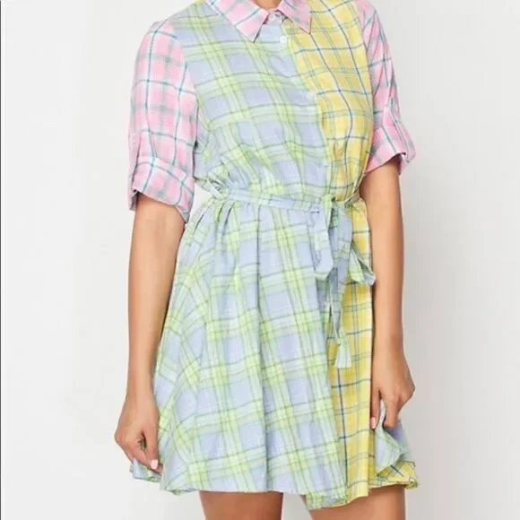Color-block Spring Plaid dress - Picture 3 of 5